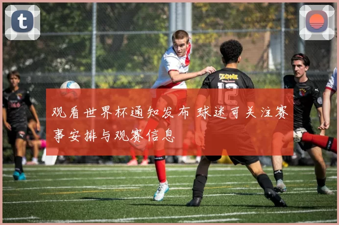 观看世界杯通知发布 球迷可关注赛事安排与观赛信息